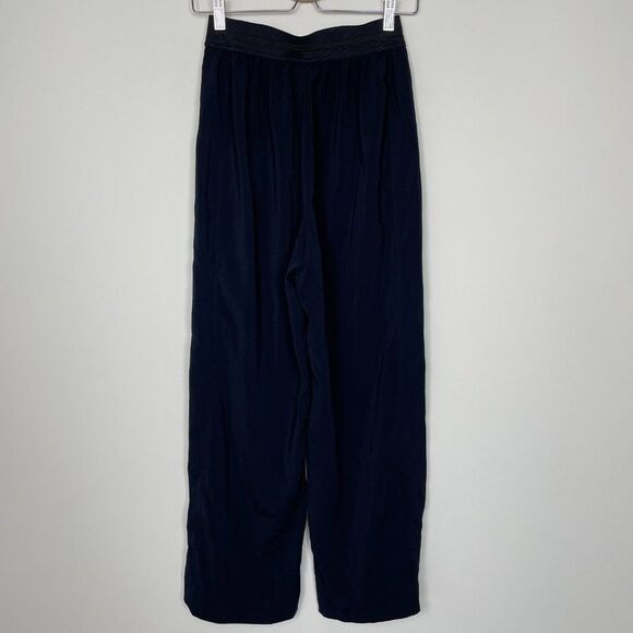 Ted Baker Amaliaa Pintuck Straight Leg Pull On Jogger Trouser Pants Navy 4 - Picture 3 of 14